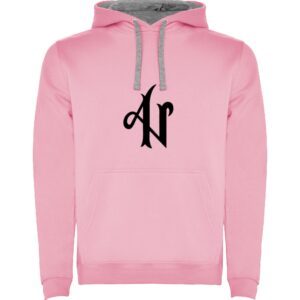 Sudadera con capucha Adexe y Nau rosa claro